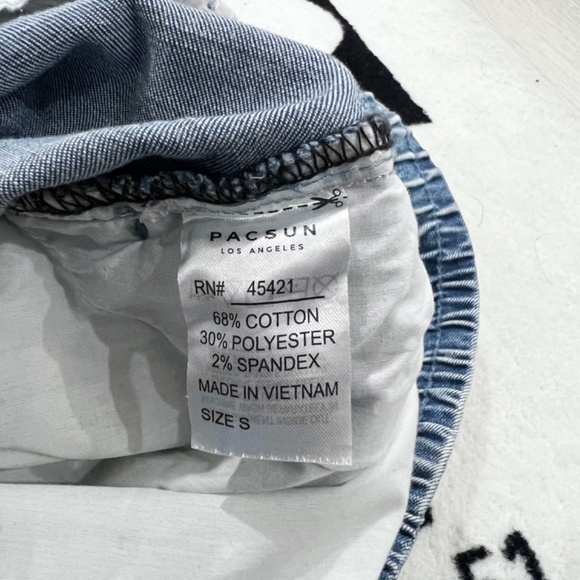 Pacsun Painted Side Striped Skinny Zip Ankle Drawstring Denim Pants - Picture 9 of 9